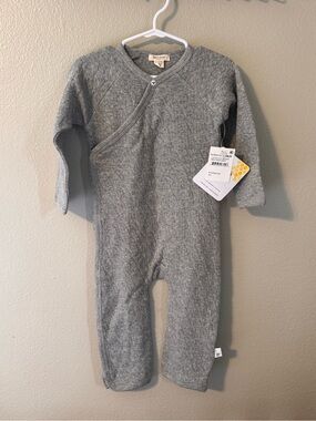 NWT Gray Burts Bees Coveralls Size 6-9M
